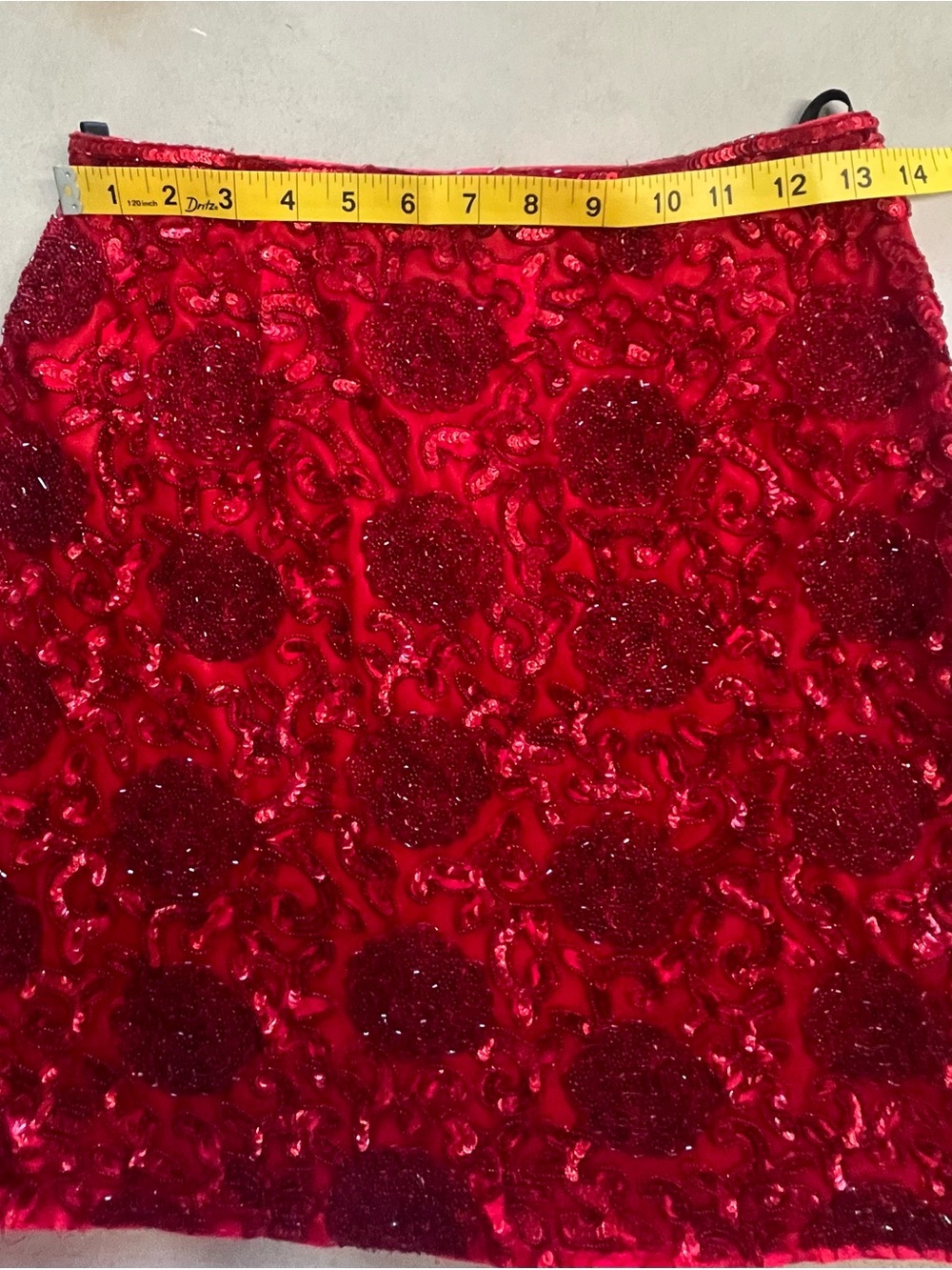 Primavera Couture Vibrant Red Sequin Beaded Two-Piece Mini Dress Crop Top Size 8 - Picture 8 of 16